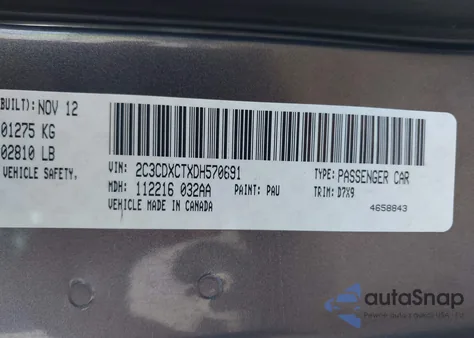 2013 Dodge Charger R/T из США, поврежденный, VIN 2C3CDXCTXDH570691